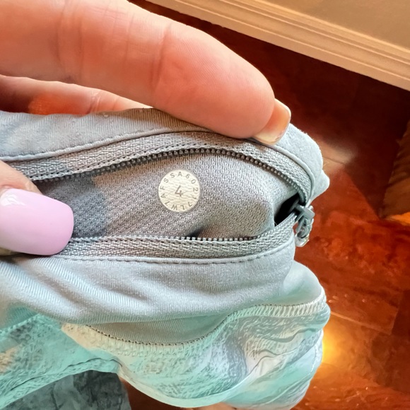 Lululemon speed shorts size 4. Gray waistband. Gray and white short. - Picture 2 of 4